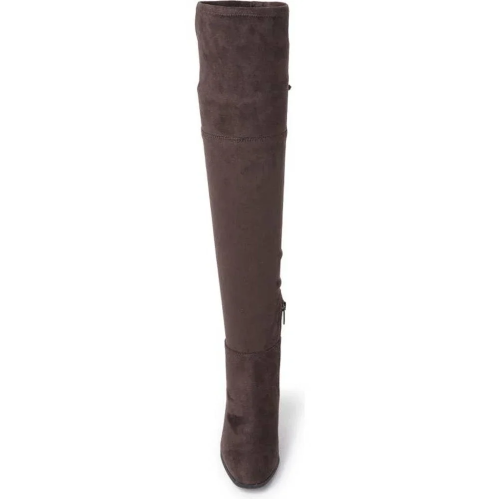 VINCE CAMUTO Women's Dark grey Tapley Thigh-High Block Heel Boot Size 6.5M